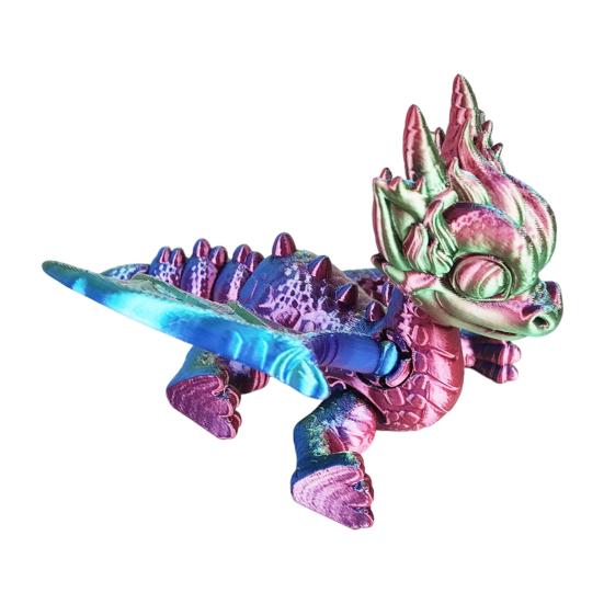 

3D-печатная статуэтка динозавра, яркий цвет, реалистичный вид, широко используемый динозавр, мини синий