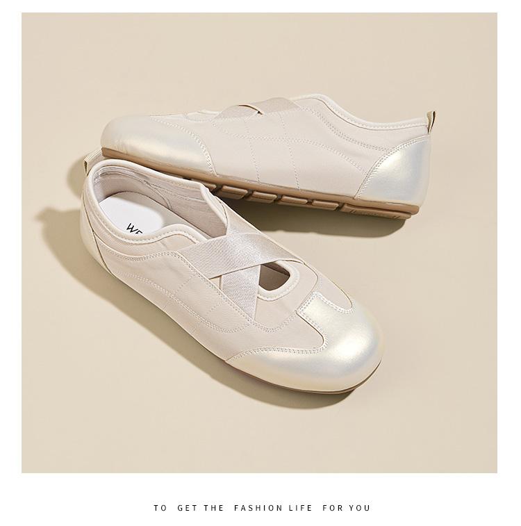 Light oxygen ballet style cross strap flat shoes, soft sole breathable, versatile daily wear, retro Mary Jane shoes, German training shoes