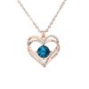 Rose Gold 12 Birthstone Pendant Necklace For Women Elegant Personalized Fashion Jewelry Gift