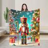 Christmas Nutcracker Flannel Blankets Spring  Soft Throw Blanket for Girls Boys Living Room Print Bedspread Sofa Bed Cover