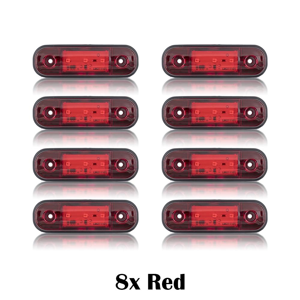 

HAKITO 8x/10x 12V 24V 3 Car External LED Side Marker light Warning Light Turn Signal Brake Trailer Truck Lamp Clearance light 8x red