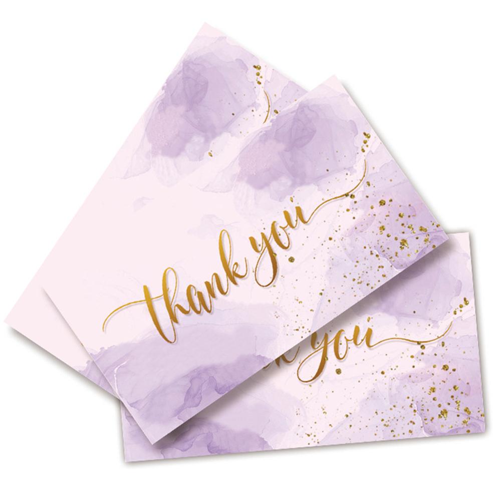 

50 шт. Фиолетовые карточки с благодарностью, Пустые поздравительные открытки для свадьбы, дня рождения, бизнеса фиолетовый