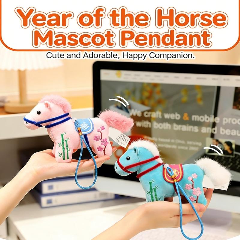 Plush Horse Stuffed Animal Keychain Soft Horse Keychain Bag Charm for Backpacks,Purse and Handbags Cute Animal Keychain