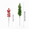Christmas Ornaments Artificial Norfolk Pine Branches with Red Berry Fake Flowers for DIY Xmas Garland Trees Table Decor