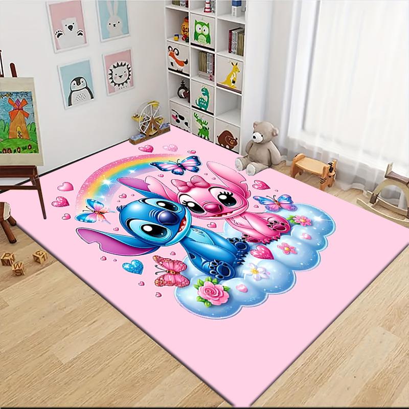 1Pc Lilo Stitch Tropical Adventure Carpet Rug Customizable Soft Washable Antislip Home Living Room Sofa Mats Personalized Rug 091784