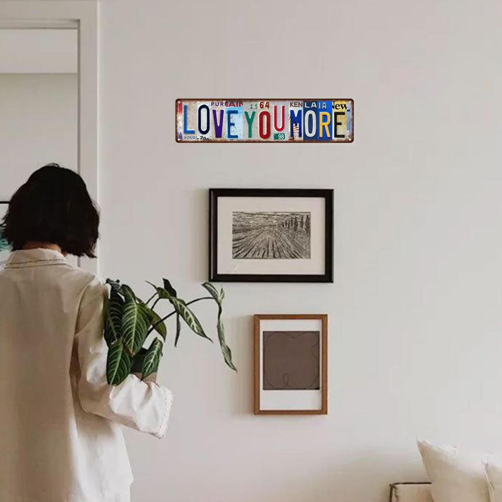 Liebe dich mehr Wanddeko Metallschild Moderne Herzform Heimdekoration Wohnzimmer Schlafzimmer Hängende Kunst Geschenk Hochzeitstag