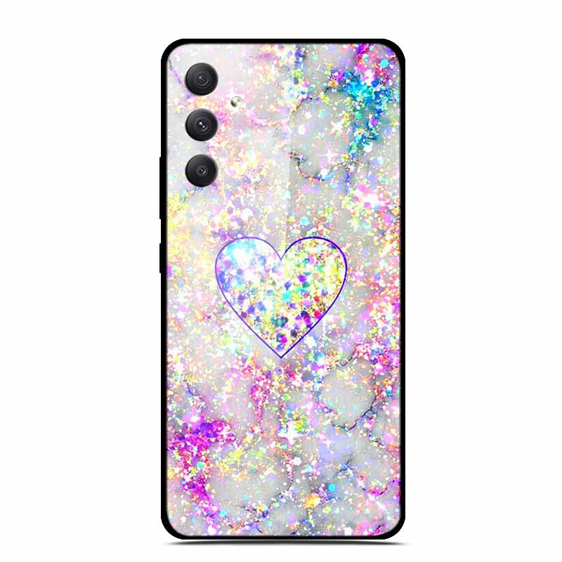 Tempered Glass Cases For Samsung M35 5G Case GalaxyM35 Painted Hard Back Fundas for Samsung Galaxy M35 5G Back Cover Protection