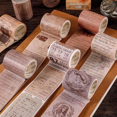Retro Washi juostelių rinkinys: Kūrybingi „pasidaryk pats“ dekoravimo lipdukai 8 stiliais