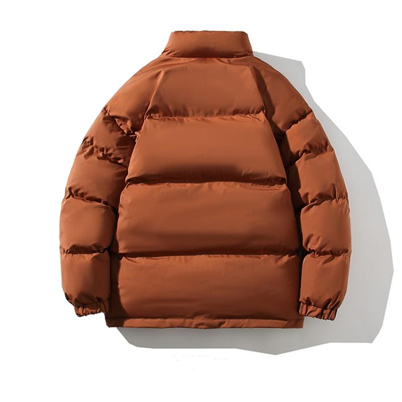 Männer Plus Fleece Stehkragen Lose Große Baumwolle Jacke Einfarbig Warme Baumwolle Jacke