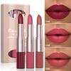 Long-Lasting 3-Color Lipstick & Lip Gloss Set - Double Headed Design for Natural, Lustrous Texture - Perfect Holiday Gifts for Women