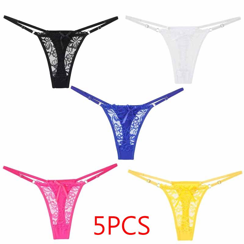 

Регулируемые кружевные трусики-стринги Женское сексуальное кружевное нижнее белье Ультратонкие бесшовные трусики-стринги Нижнее белье one size синий/белый