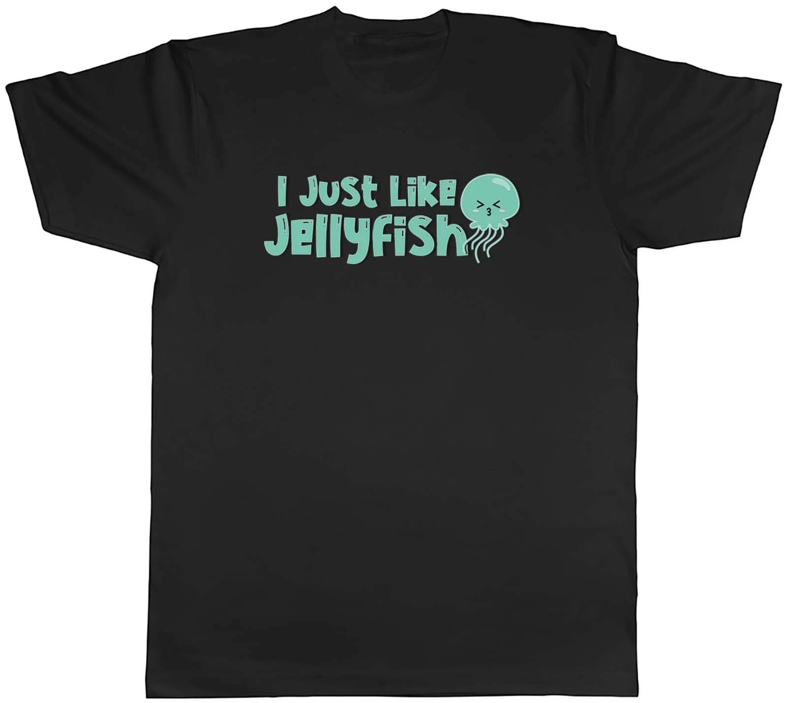Mens T Shirt I Just like Jellyfish Green Unisex Tee Gift M