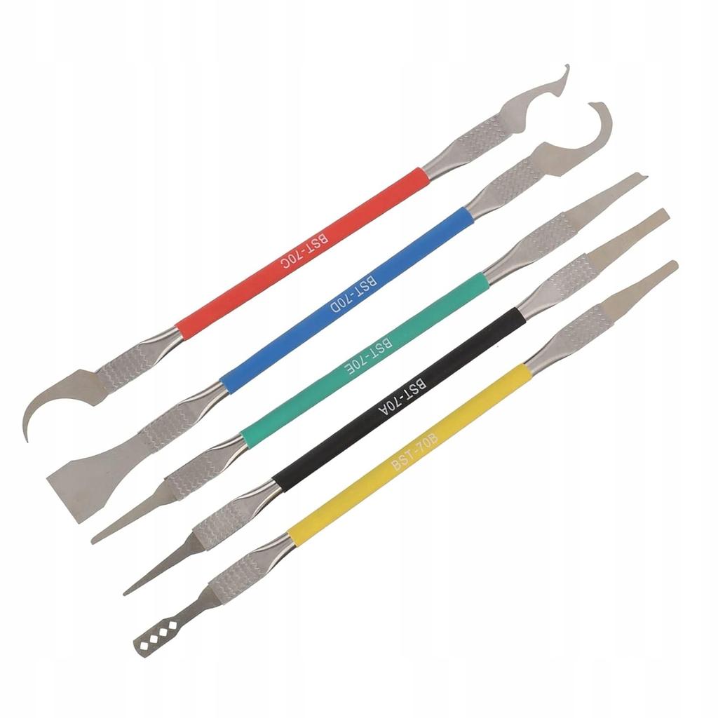 Rosfix Zestaw 6 Narzędzi do Czyszczenia i Podważania – Metalowe, Elastyczne | 10 Różnych Końcówek | Dwustronne Narzędzia
