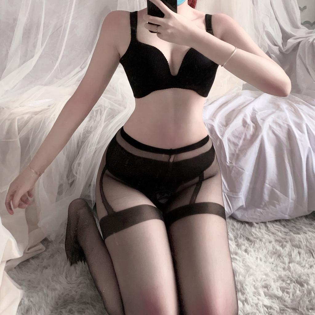 Ultra-thin Sexy Lingerie Open Crotch Stockings Sex Products Seduction Tearing Flirting Black Silk Passion Free Pantyhose