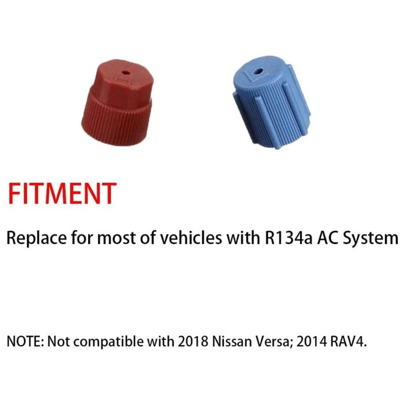 10 Pezzi Tappi di Servizio per Aria Condizionata R134a Protezioni Tappi Porta di Carica Lato Alto e Basso Guarnizioni 13mm & 16mm Manutenzione Auto