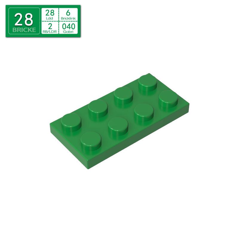 BRICKE 2x4 Compatible Building Plates for LEGO 3020 MOC Parts - Small Thin Bricks
