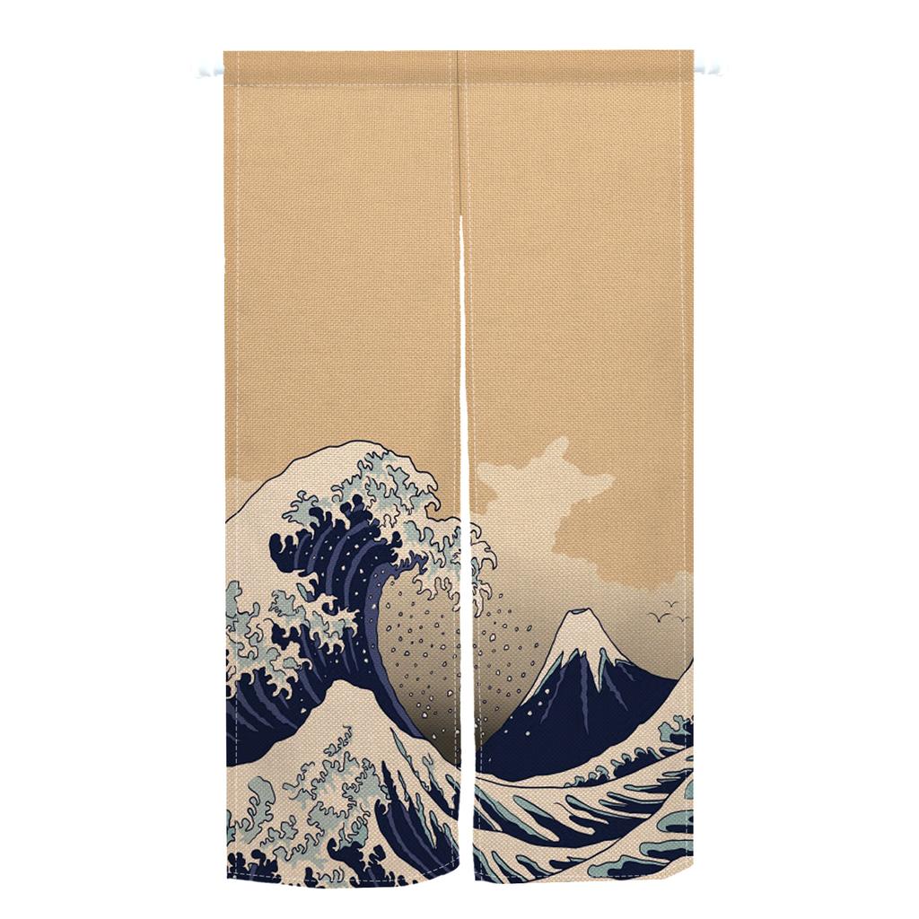 Japanese Style Noren Door Curtains Mountain Izakaya Dining Room Partition Linen Doorway Curtain Kitchen Entrance Half Curtain
