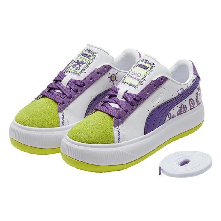 Puma Flabjacks X  Suede Mayu Garden Of Rest Leather Platform Low-Top Sneakers Women Sneakers Gold Gray 388594-01