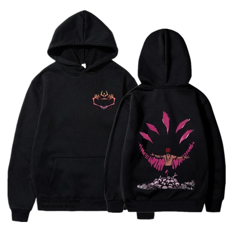 

Ryoumen Sukuna Anime Graphic Printed Hooded Jujutsu Kaisen Autumn Winter Fleece Streetwear S