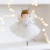 Pink White Christmas Hanging Decorations Plush Toys Xmas Tree Ornaments Hanging Pendants Doll
