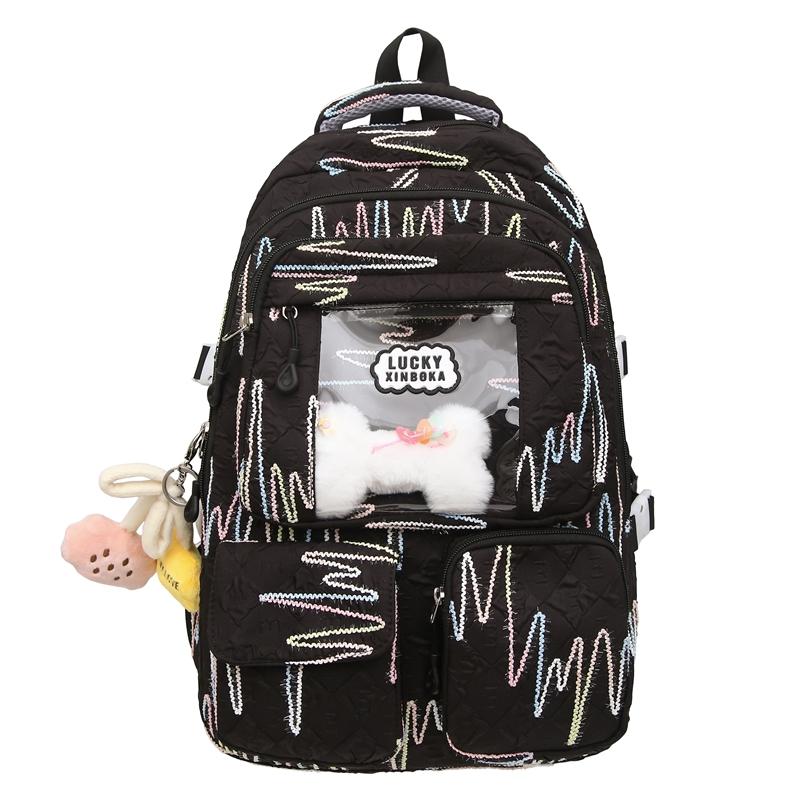 Junior High School Student Schoolbag Women's Colorful Embroidery Backpack Large Capacity Student Backpack