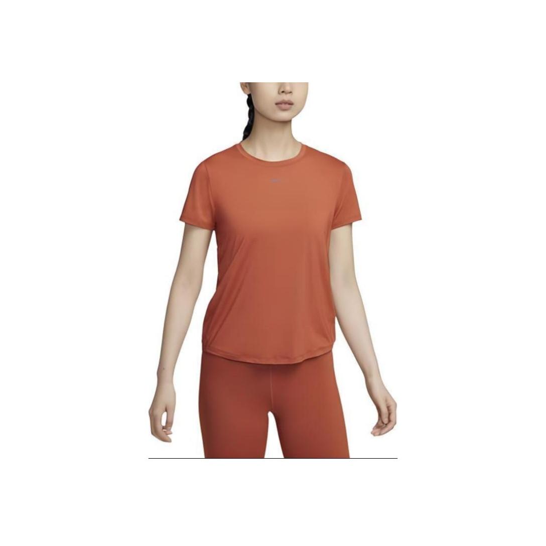 

Nike Breathable Round Neck Short Sleeve Regular T-Shirt Women Tops Orange FN2799-825 S