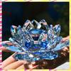 ABJJ G Kristall Lotusblume Figur Dekoration Lotusblume Dekor Glas Handwerk Sammlung Briefbeschwerer Tischdekoration Souvenir Geschenk