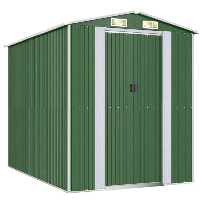 3147428 vidaXL Abri de jardin Vert 192x274x223 cm Acier galvanisé