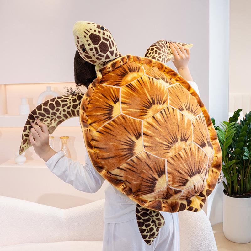 90cm Simulation Giant Sea Turtle Plush Doll Pillow Lifelike Land Turtle Plush Toy Soft Home Decoration Gift For Boys And Girls