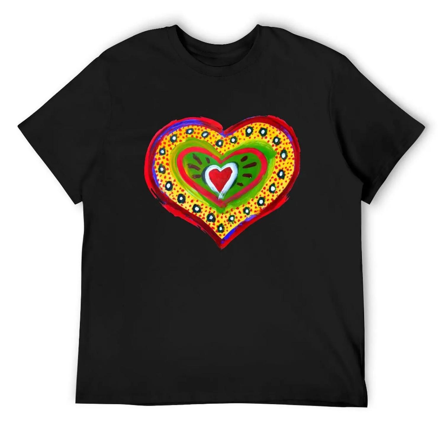 

Heart 1 T-Shirt anime stuff boys whites summer top mens graphic t-shirts funny XXXXXL чорний