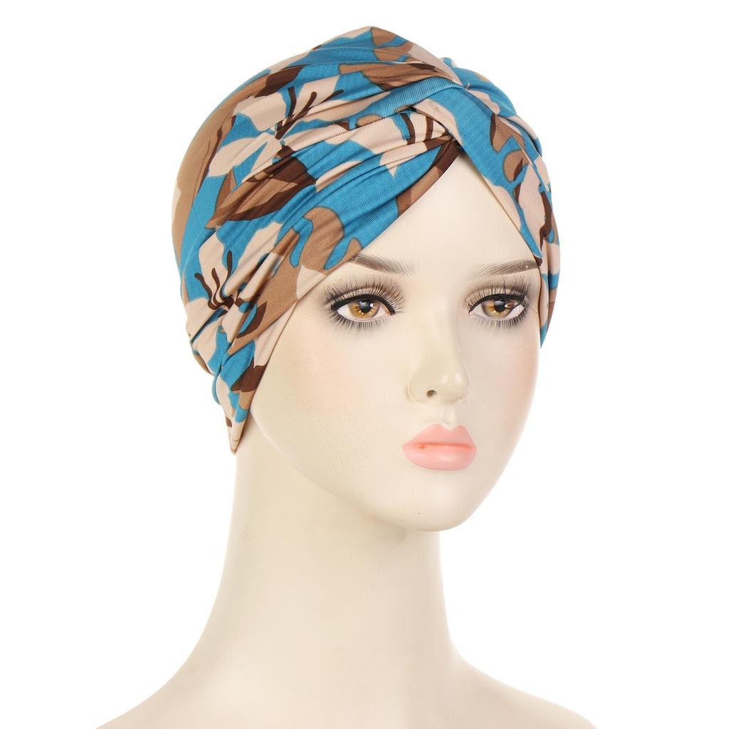 Soft Elastic Colorful Muslim Inner Hijabs Women Islamic Muslim Hijab Instant Turban Cap For Ladies Stripe Bohemia Print