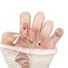 30Pcs Full Cover Removable Sparkling Rhinestone Reusable False Nails Elegant French Style Press On Nails Nail Art
