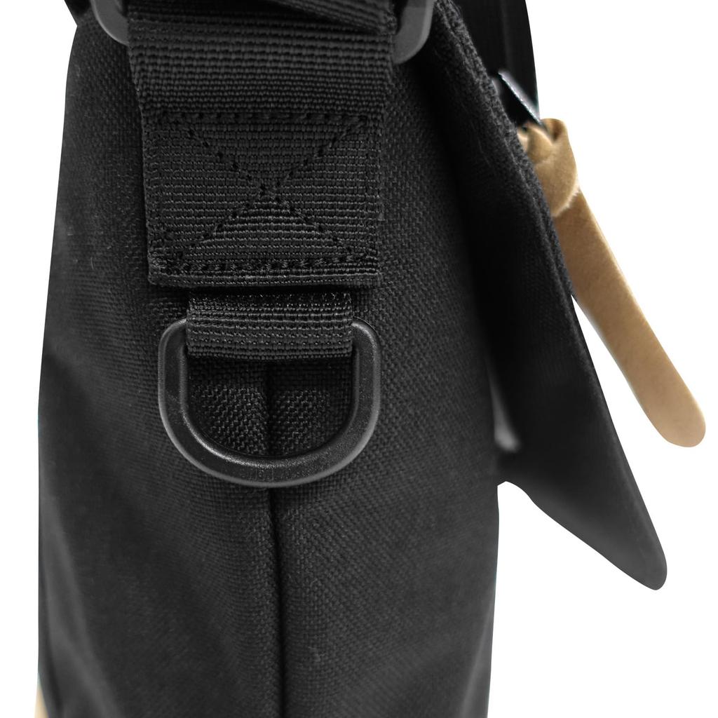 Outdoor Products Classic Mini Flap Shoulder Bag, Nylon, Suede, and Synthetic Leather, Black