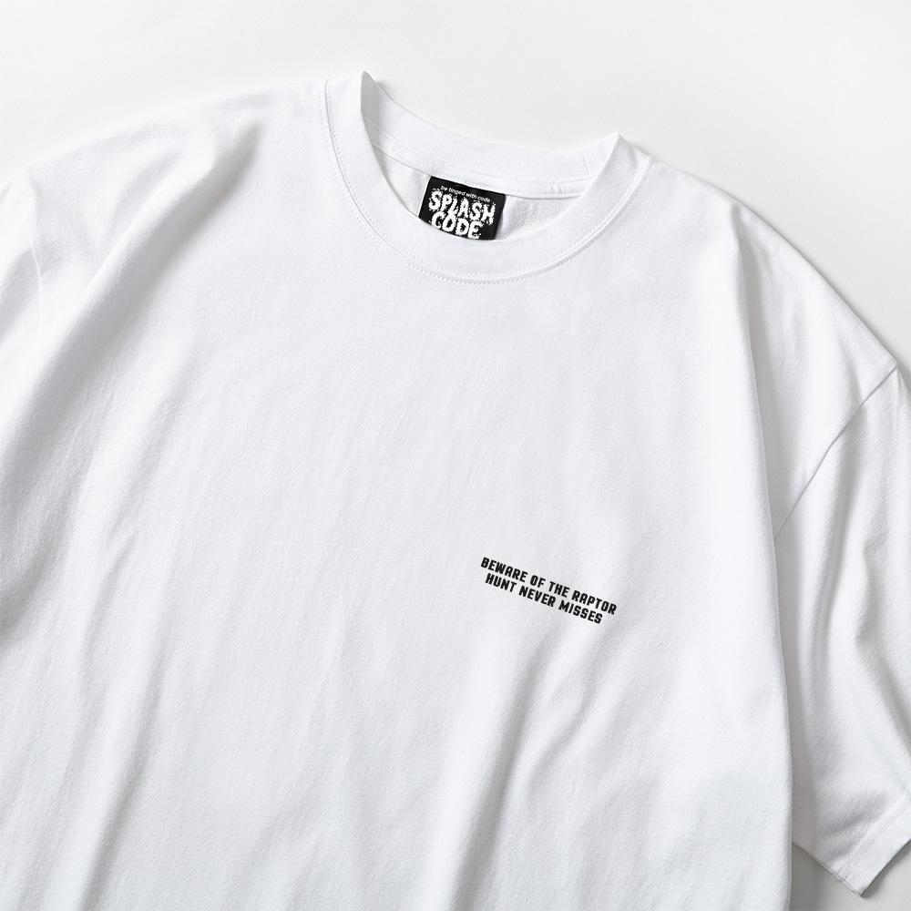Seupeullaesikodeu White Short Sleeve T-Shirt - Raptor (Beware Of The Raptor)