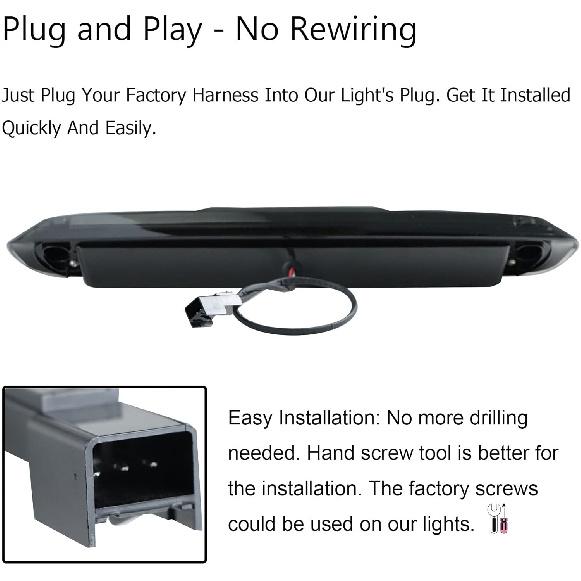 Tresound LED Third 3rd Brake Light for 2007-2013 Chevy Silverado GMC Sierra 1500 2500 3500 HD Classic, Rear Cargo Lamp High Mount Stop light