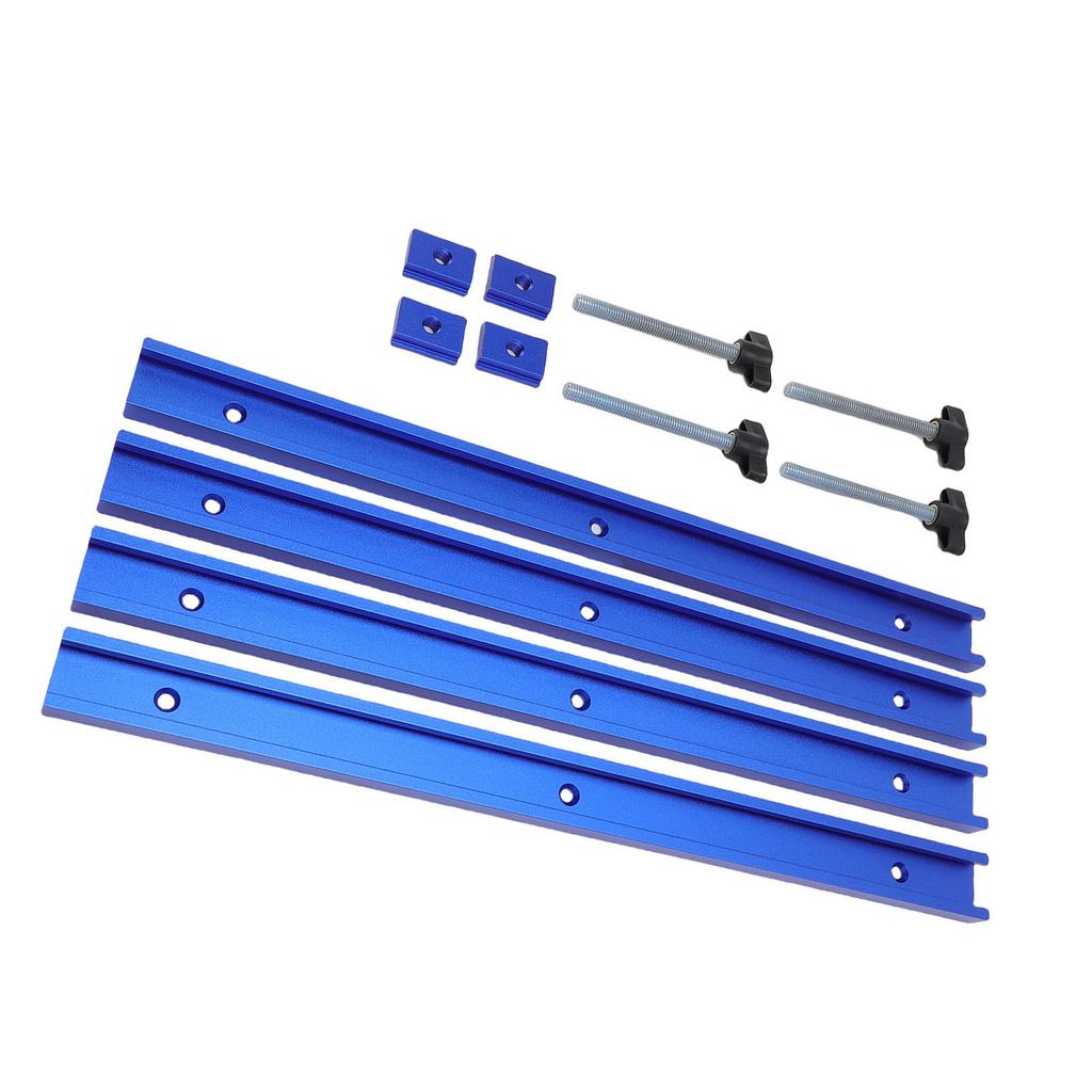 T Slot Guide Rail Set Aluminum Alloy 400mm Sliding Rails and M8 Sliders for Woodworking Press Plate