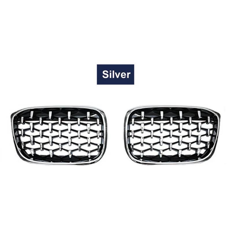 

2PCS Car Front Grills Kidney Grill For BMW X3 G01 G08 X4 G02 2018-2021 Bumper Diamond Trim Racing Grille Meteor Styling All Sliver
