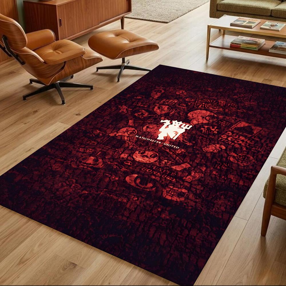 Manchester United Pride Decorative Area Rug Soft Plush Water-resistant & Washable Pet-friendly Living Room Elegant Luxury Rug Festive Decor Gift