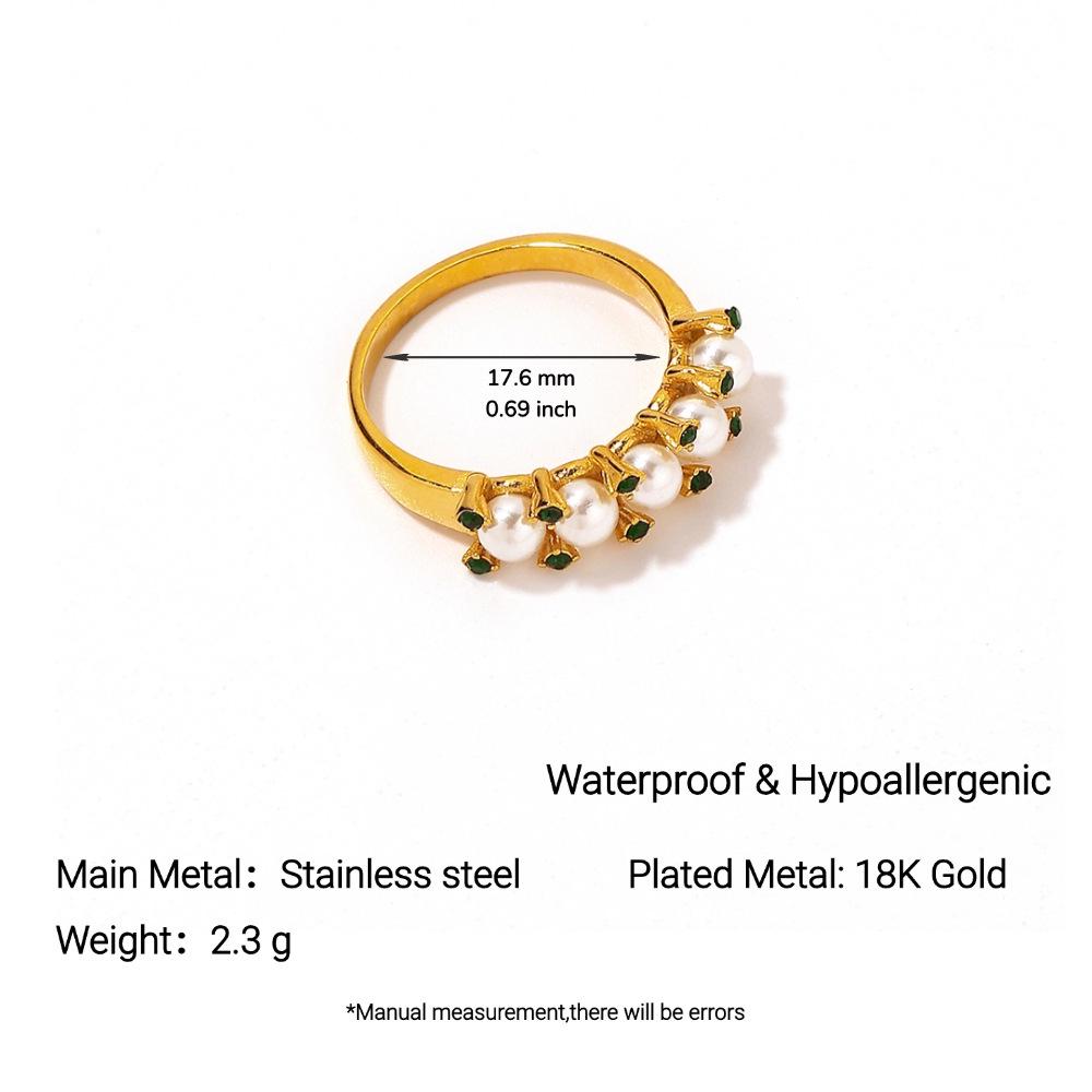 18K Gold-Plated Titanium Stainless Steel Retro French Ring - Waterproof Women s Jewelry