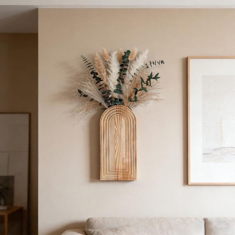 Natural Timber Wall hungry Display For Home Office Enhancement And Limited Space Cultivation