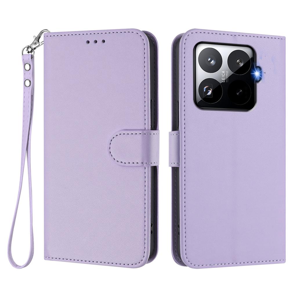 For Xiaomi 15T Pro Leather Case Wallet Stand Phone Cover with Wrist Strap