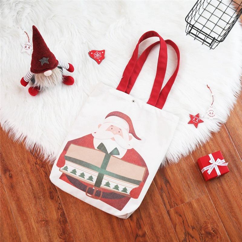 AEE4-Tote Bag For Christmas Gift Bags For Women & Men Handle Reusable Handbag Grocery Bags For Party & Supplies