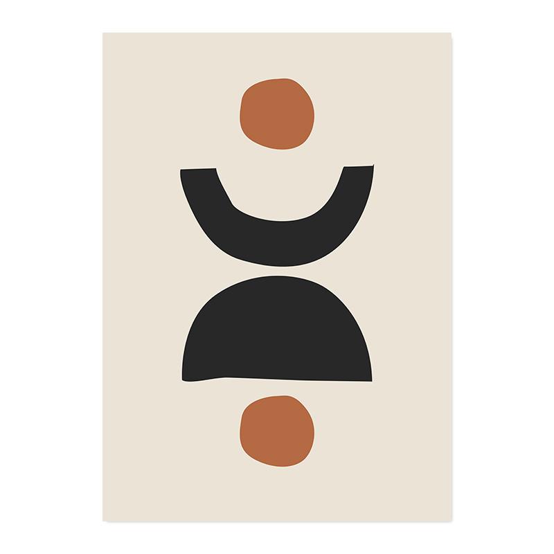 Boho Abstract Geometric Line Black Beige Wall Art Posters Canvas Painting Print Picture for Living Room Interior Home Decoration