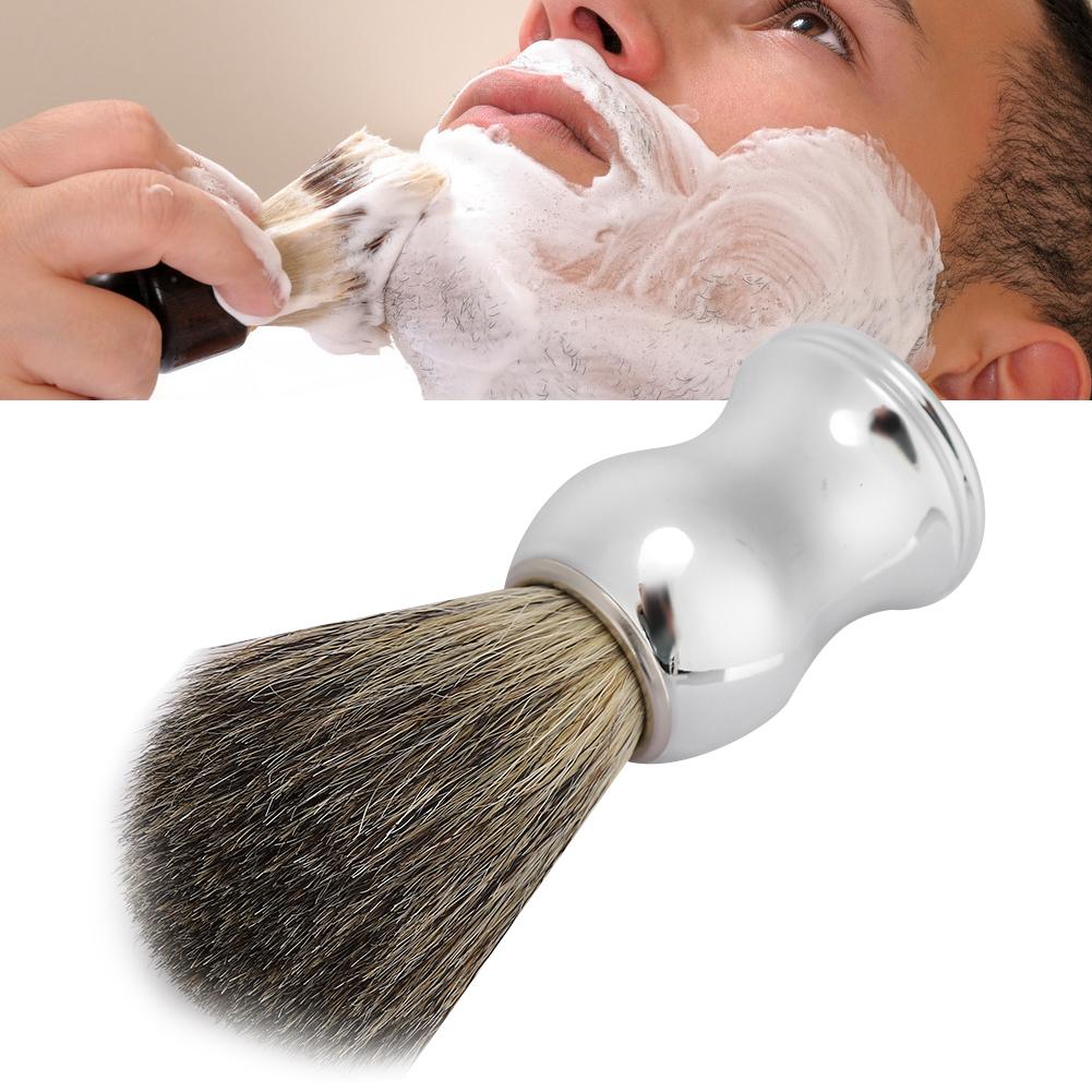 Men Portable Beard Brush Salon Facial Cleaning Foaming Shaving Brush Grooming Tool