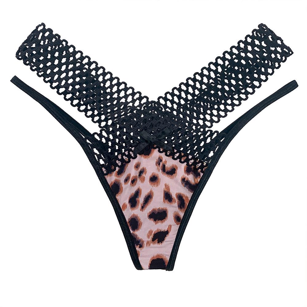 European & American Ice Silk Low-Rise Sporty Thong - Sexy, See-Through, Hollowed-Out Design