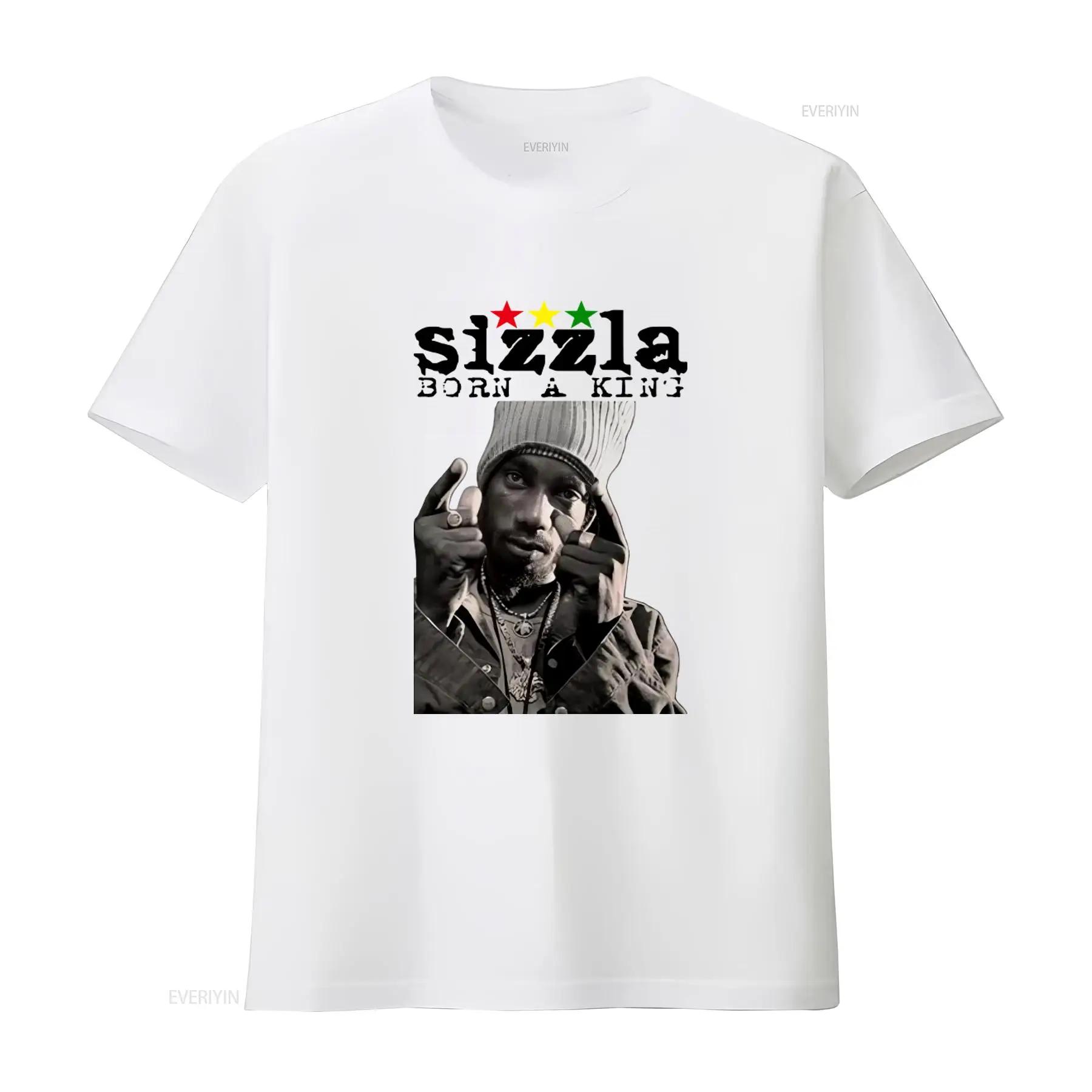 

Reggae Sizzla T Shirt Born A King Design Rasta Vibes Jamaica Dancehall Style Perfect for Fans of Yellowman and Tubby vintage 5XL різнокольоровий