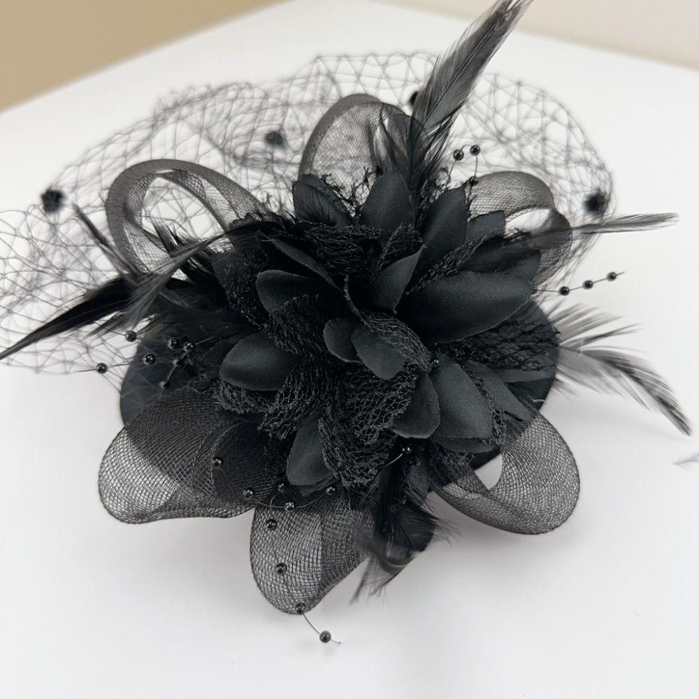 Mesh Dots Small Fedoras Headwear Headband Flower Veil Hair Clips Women Mini Mesh Hat  Dinner Party