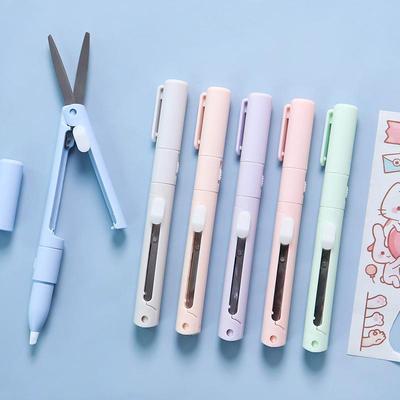 Mini skládací nůžky Jednoduchost Roztomilý kreslený Medvídek Králík Psací potřeby Nůžky Roztomilé malé přenosné nůžky ve stylu pera