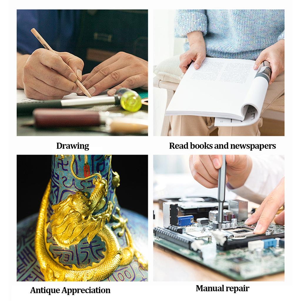 Handheld Reading Magnifying Glass LED Magnifying Glass 10 Times 88mm for Reading Books and Newspapers