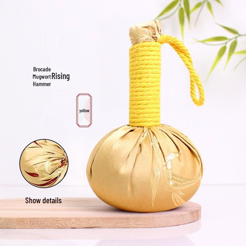 Year of the Horse Mugwort Meridian Massage Hammer - Solid Color Brocade Multifunctional Health Gift